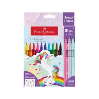   FABER-CASTELL Unikornis filctoll készlet, 1 mm - 10 + 3 db csillámos