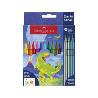   FABER-CASTELL Dinoszaurusz filctoll készlet, 1 mm - 10 + 3 db metál