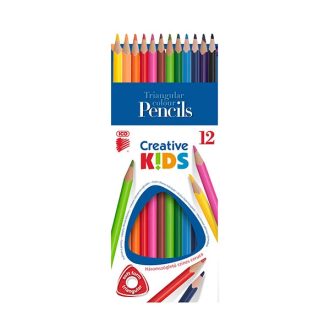   ICO Creative Kids színes ceruza készlet, háromszögletű - 12 db