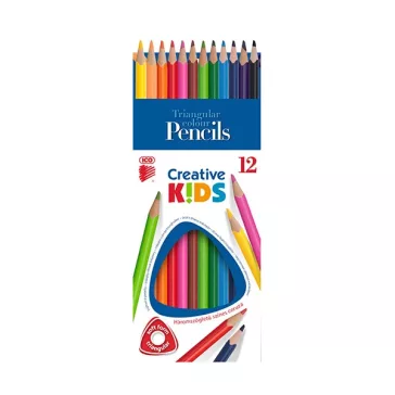   ICO Creative Kids színes ceruza készlet, háromszögletű - 12 db