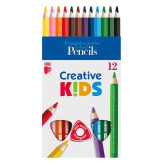  ICO Creative Kids színes ceruza készlet, háromszögletű, vastag - 12 db