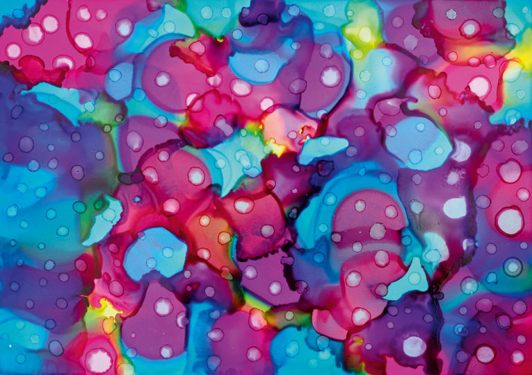 Pöttyözés Marabu Alcohol Ink tintával